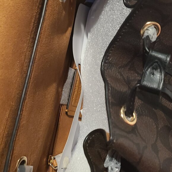 Coach Kleo backpack Signature coated canvas smooth leather and suede - Picture 10 of 11